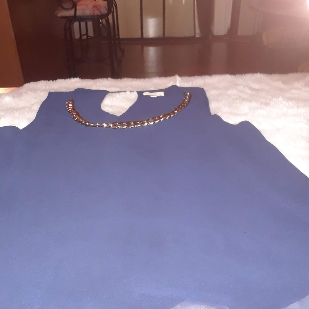 Navy sheer top